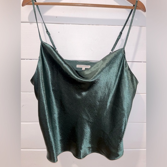 Standards & Practices Tops - STANDARD & PRACTICES Green Satin Cami Top SIZE 1X